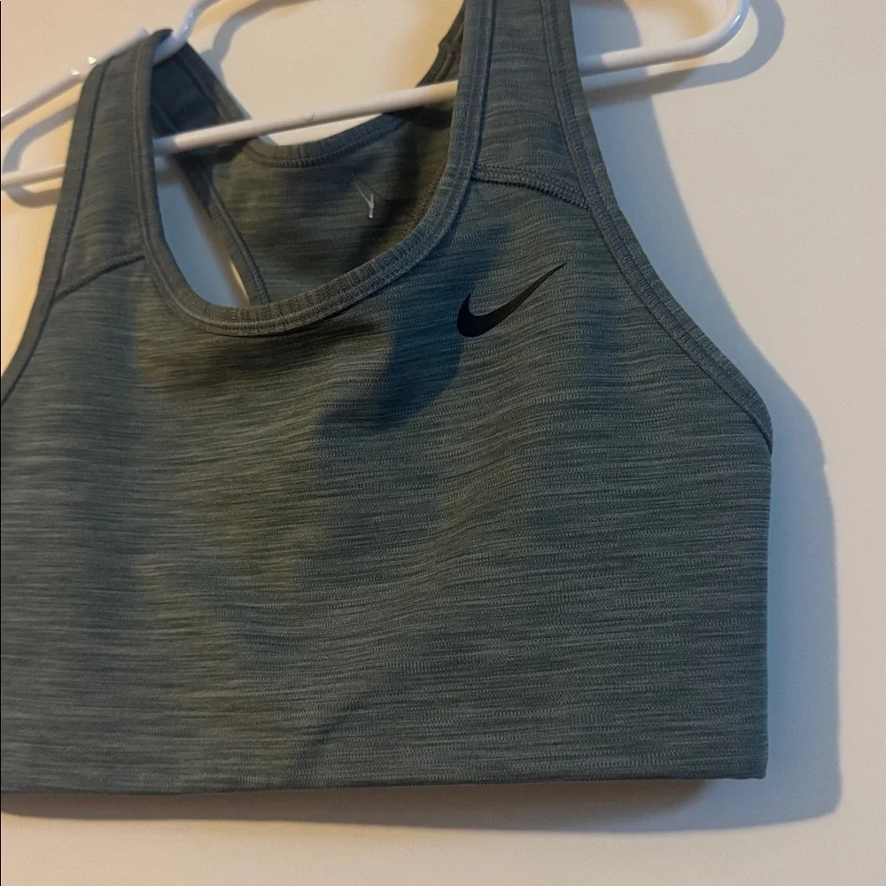 Nike Womens Sport Bra XS active‎ workout yoga top EUC green/gray